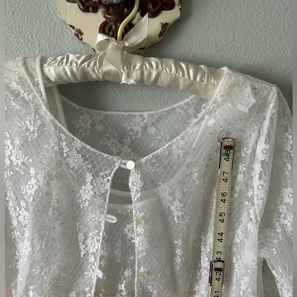 Vintage Radcliffe Peingnor Robe and Nightgown Set White Lace Medium 50’s EVC - Picture 13 of 14